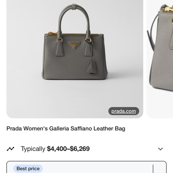 Prada Gray Saffiano Leather Satchel - Picture 1 of 4